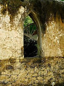 Old village church window