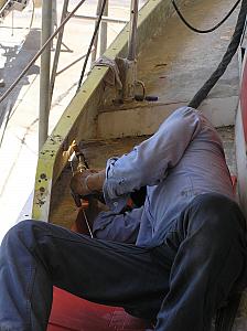 B) welding new pad for old cleat.JPG